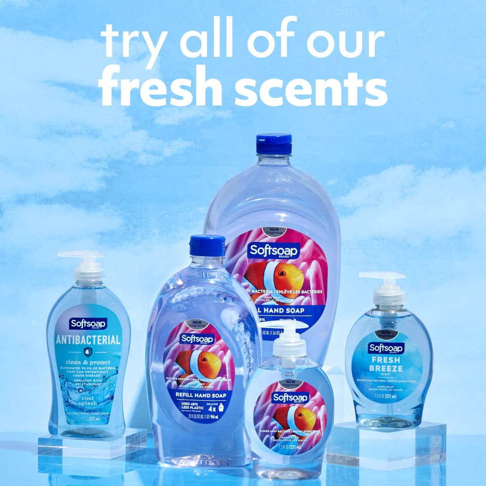 Softsoap Liquid Hand Soap – Fresh Breeze Scent – Moisturizing, Paraben-Free, 7.5 oz Bottles (Pack of 6), Gentle & Dermatologist Tested