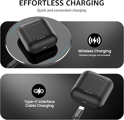 TOZO T6 Wireless Earbuds Bluetooth 5.3 - 50H Playtime, Stereo Sound, Waterproof IPX8, Wireless Charging Case, App-Controlled EQ, In-Ear Headphones