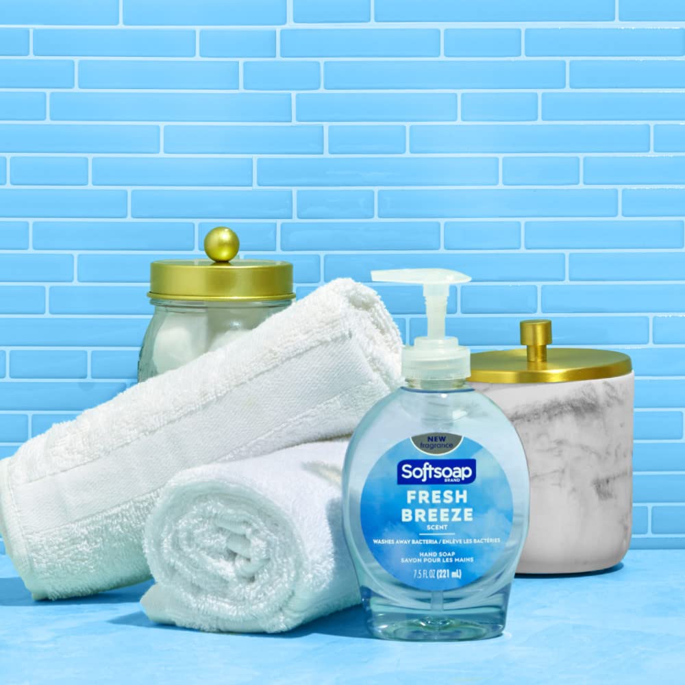 Softsoap Liquid Hand Soap – Fresh Breeze Scent – Moisturizing, Paraben-Free, 7.5 oz Bottles (Pack of 6), Gentle & Dermatologist Tested