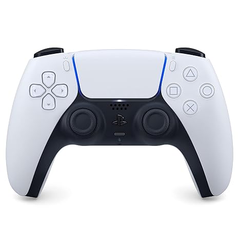 PlayStation 5 DualSense Wireless Controller – White | PS5 Gamepad with Haptic Feedback & Adaptive Triggers