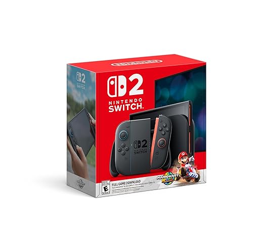 Nintendo Switch 2 + Mario Kart World Bundle – 256GB Console, 7.9” HDR Touchscreen, 4K Dock Support, Joy-Con 2, GameChat, 3 Play Modes
