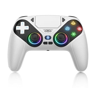 Dinosoo Wireless Controller for Android with USB Cable/Dual Vibration/6-Axis Motion Control/3.5mm Audio Jack/Multi Touch Pad/Turbo/1000mAh Battery/Programming, with PS5 2.4g Adapter