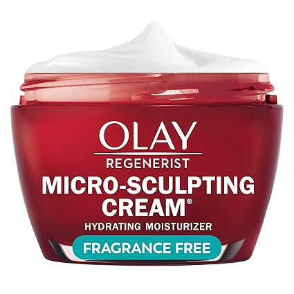 Olay Regenerist Micro-Sculpting Face Cream – Fragrance-Free Anti-Aging Moisturizer with Hyaluronic Acid, Niacinamide & Peptides – 1.7 oz
