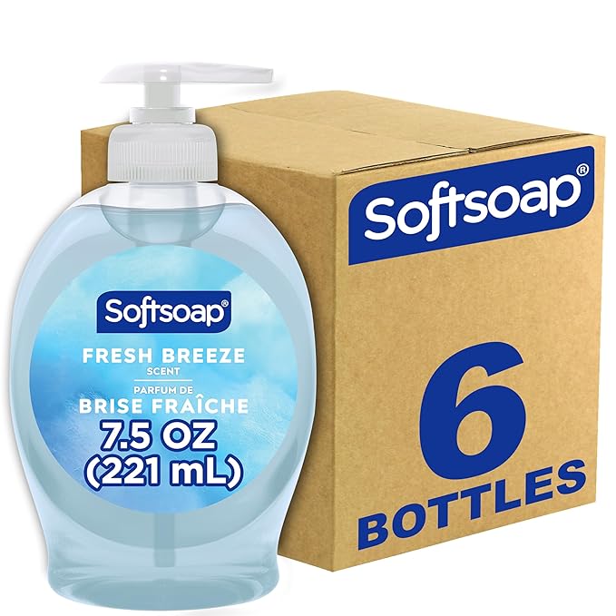 Softsoap Liquid Hand Soap – Fresh Breeze Scent – Moisturizing, Paraben-Free, 7.5 oz Bottles (Pack of 6), Gentle & Dermatologist Tested