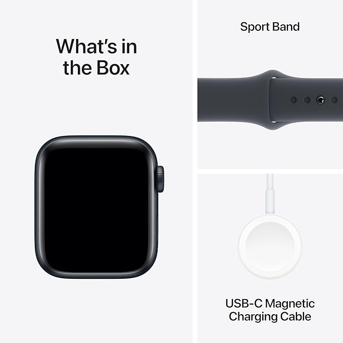 Apple Watch SE (2nd Gen) [GPS 40mm] Smartwatch with Midnight Aluminum Case with Midnight Sport Band S/M. Fitness and Sleep Trackers, Crash Detection, Heart Rate Monitor, Retina Display