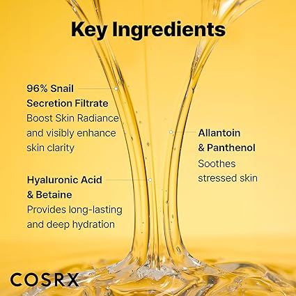 COSRX Advanced Snail 96 Mucin Power Essence – 96.3% Snail Filtrate – Lightweight Korean Serum for Hydration, Repair, Soothing & Anti-Aging – 100ml