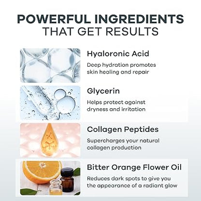 Seranova - Micro Infusion for Skin Care – with Collagen Peptides & Hyaluronic Acid, Face Serum and Stamp 0.05mm - 3 Month Supply