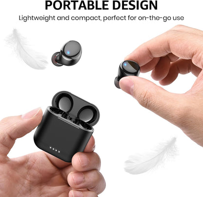 TOZO T6 Wireless Earbuds Bluetooth 5.3 - 50H Playtime, Stereo Sound, Waterproof IPX8, Wireless Charging Case, App-Controlled EQ, In-Ear Headphones