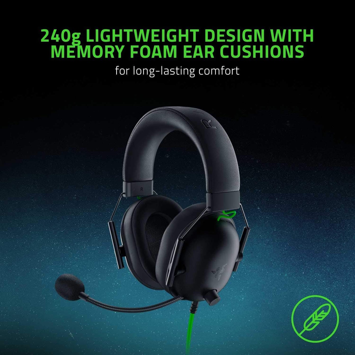 Razer BlackShark V2 X Gaming Headset – 7.1 Surround Sound, 50mm Drivers, HyperClear Mic, Memory Foam Cushions – PC, PS5, PS4, Xbox, Switch – 3.5mm Jack – Black