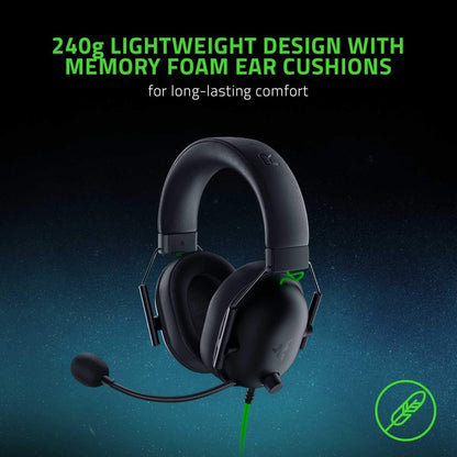 Razer BlackShark V2 X Gaming Headset – 7.1 Surround Sound, 50mm Drivers, HyperClear Mic, Memory Foam Cushions – PC, PS5, PS4, Xbox, Switch – 3.5mm Jack – Black