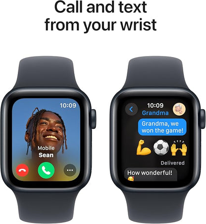 Apple Watch SE (2nd Gen) [GPS 40mm] Smartwatch with Midnight Aluminum Case with Midnight Sport Band S/M. Fitness and Sleep Trackers, Crash Detection, Heart Rate Monitor, Retina Display