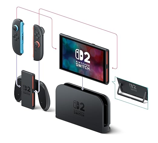 Nintendo Switch 2 + Mario Kart World Bundle – 256GB Console, 7.9” HDR Touchscreen, 4K Dock Support, Joy-Con 2, GameChat, 3 Play Modes