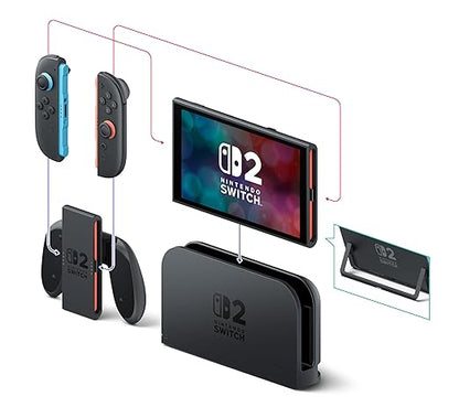 Nintendo Switch 2 + Mario Kart World Bundle – 256GB Console, 7.9” HDR Touchscreen, 4K Dock Support, Joy-Con 2, GameChat, 3 Play Modes