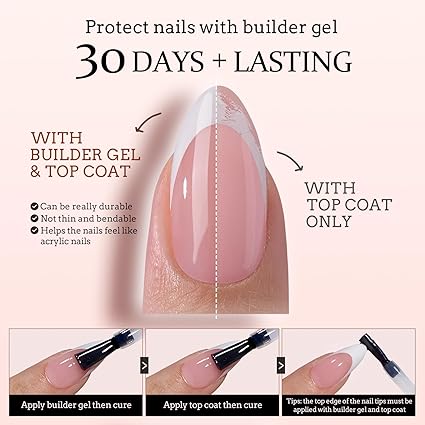 BTArtboxnails XCOATTIPS French Tip Nails - Short Press On Nails, 160 Pcs Pink Square Soft Gel Nail Tips Pre-applied Tip Primer & Base Coat, No Need File False Nails for Gift, 16 Sizes