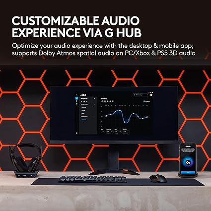 Logitech G Astro A50 X Omni-Platform Wireless Gaming Headset + Base Station for PS5, Xbox, PC: PLAYSYNC Video & Audio Switcher, HDMI 2.1 4K 120Hz VRR, <24 bit/48 kHz, 24hr Battery, 2.4GHz & BT - Black