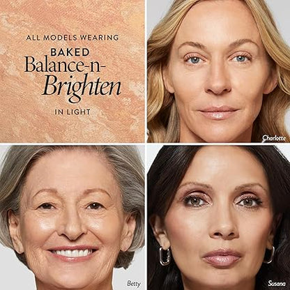 LAURA GELLER NEW YORK Award-Winning Baked Balance-n-Brighten Color Correcting Powder Foundation - Light - Buildable Light to Medium Coverage - Demi-Matte Natural Finish