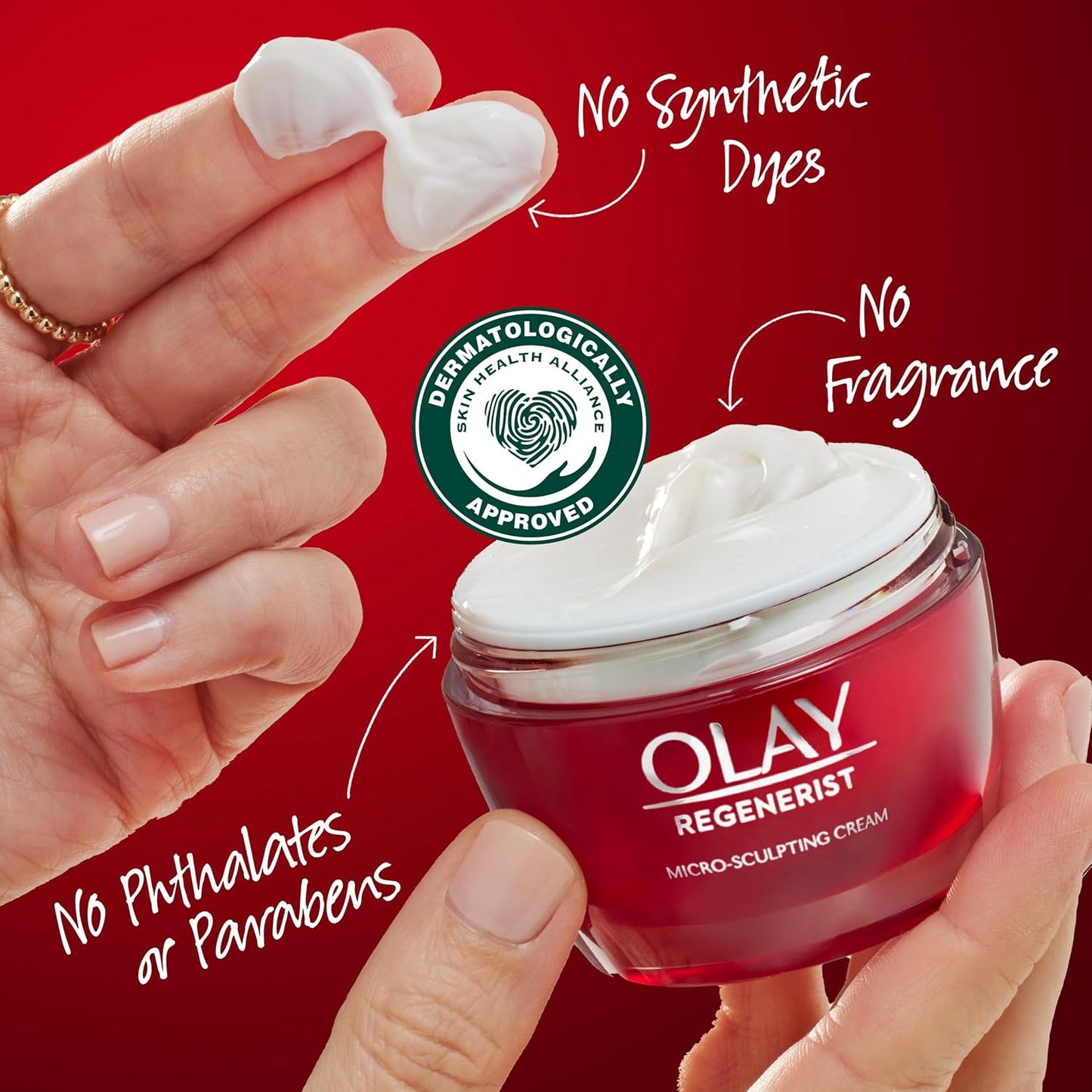 Olay Regenerist Micro-Sculpting Face Cream – Fragrance-Free Anti-Aging Moisturizer with Hyaluronic Acid, Niacinamide & Peptides – 1.7 oz