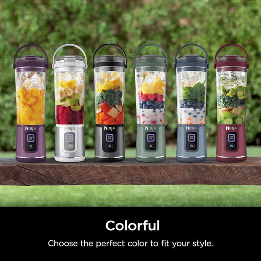 Ninja BC151NV Blast Portable Blender, Cordless, 18oz. Vessel, Personal Blender-for Shakes & Smoothies, BPA Free, Leakproof-Lid & Sip Spout, USB-C Rechargeable, Dishwasher Safe Parts, Denim Blue