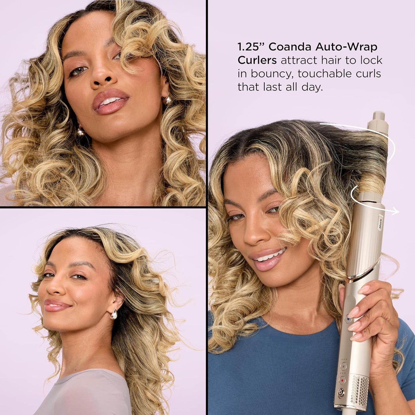 Shark HD430 FlexStyle Air Styling & Drying System, Powerful Hair Dryer Brush & Multi-Styler with Auto-Wrap Curlers, Paddle Brush, Oval Brush, Concentrator Attachment, Stone